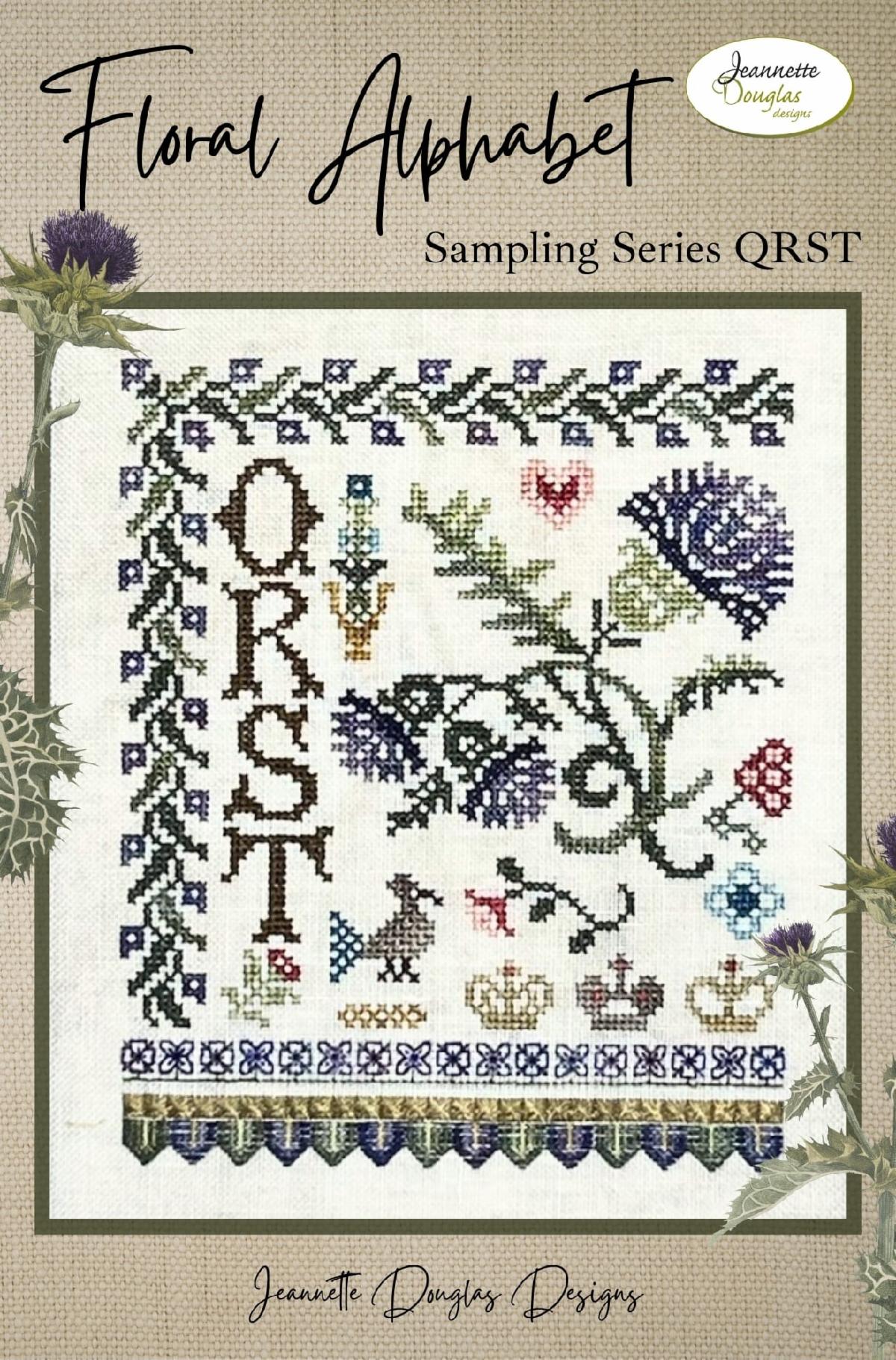 QRST Floral Alaphabet Sampling Series by Jeannette Douglas Designs