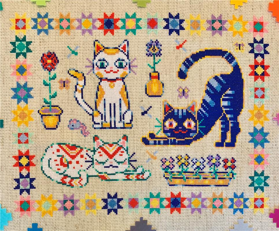 Quilted Cats by Flossy Fox Shop