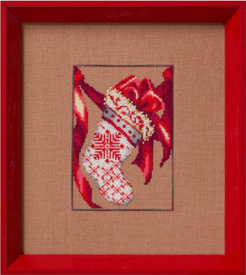 Red Ribbon Stocking by Nora Corbett