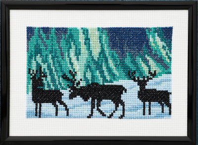 Reindeer in Northern Lights by Permin