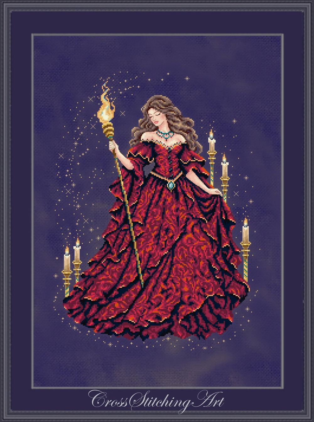 Rhea, Priestess of Fire by Cross Stitching Art Designs