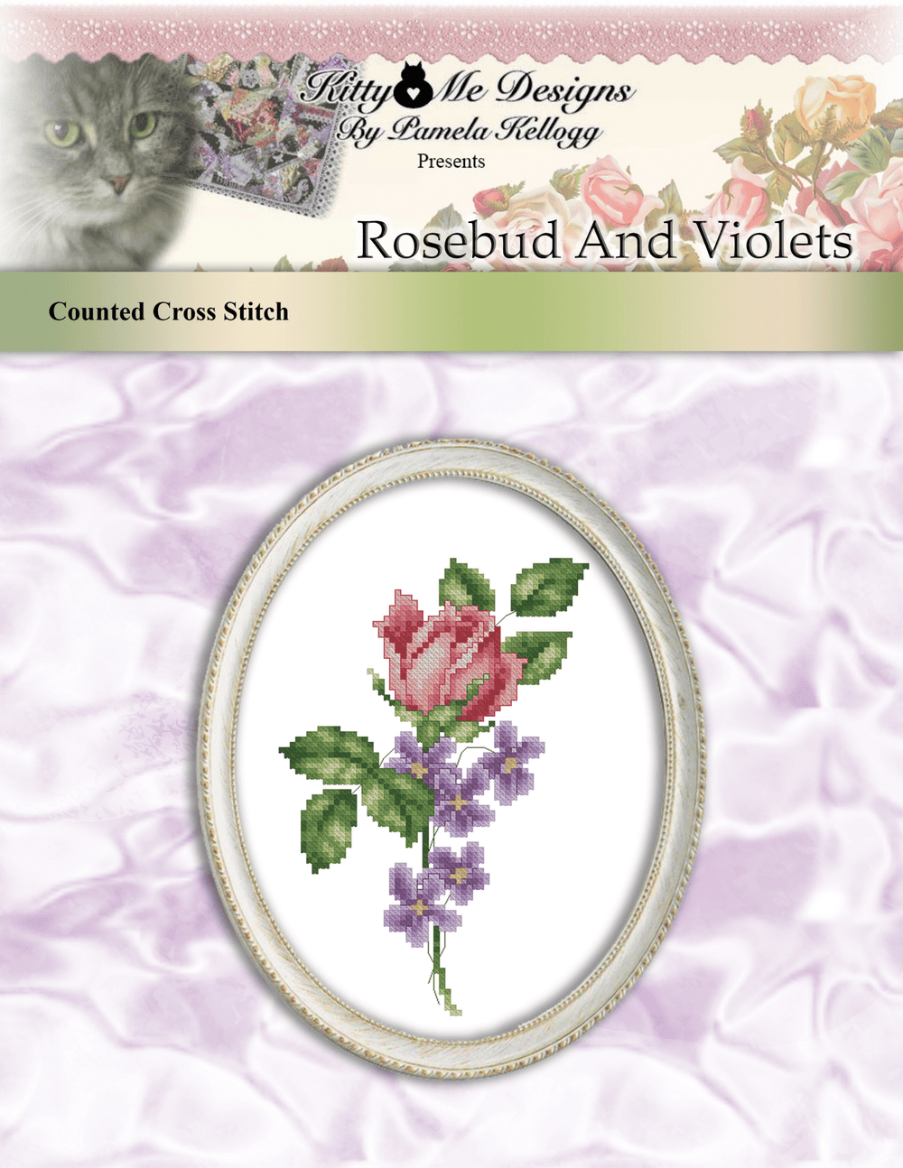 Rosebud and Violets by Kitty and Me Designs