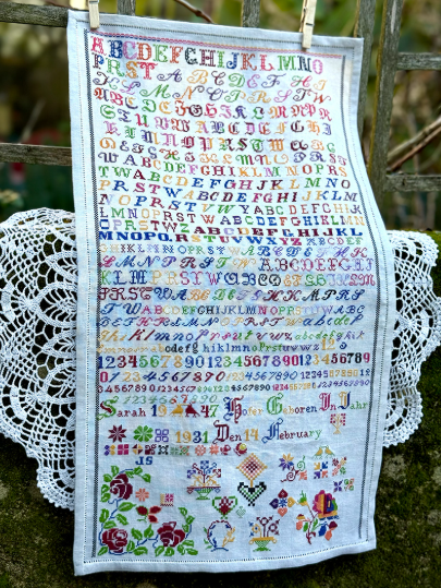 Sarah Hofer 1947-  A Hutterite Sampler Reproduction - Jan Hicks Creates - Preorder - BeStitchMe