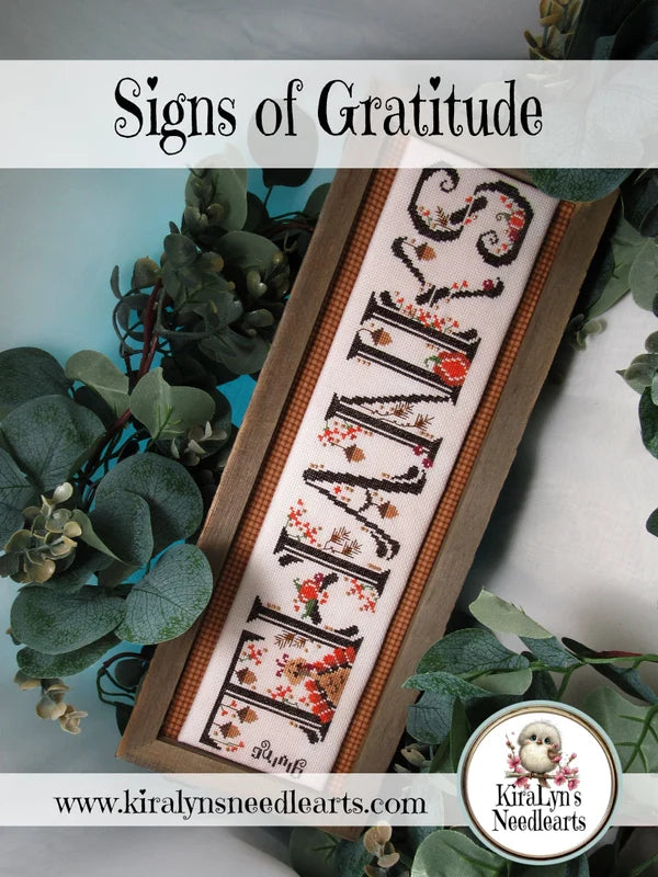 Signs of Gratitude by Kira Lyn's Needlearts - Preorder