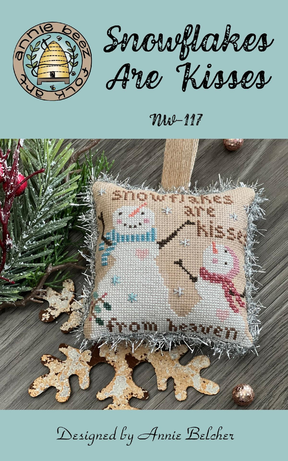 Snowflakes Are Kisses From Heaven by Annie Beez Folk Art