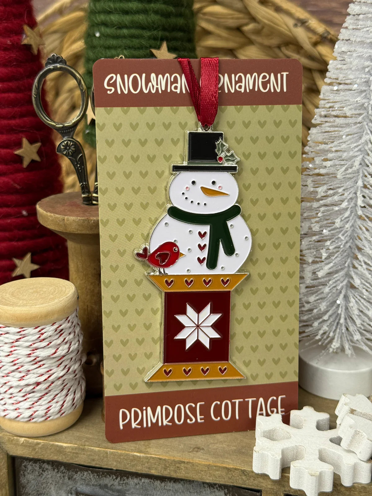 Snowman Ornament by Primrose Cottage Stitches
