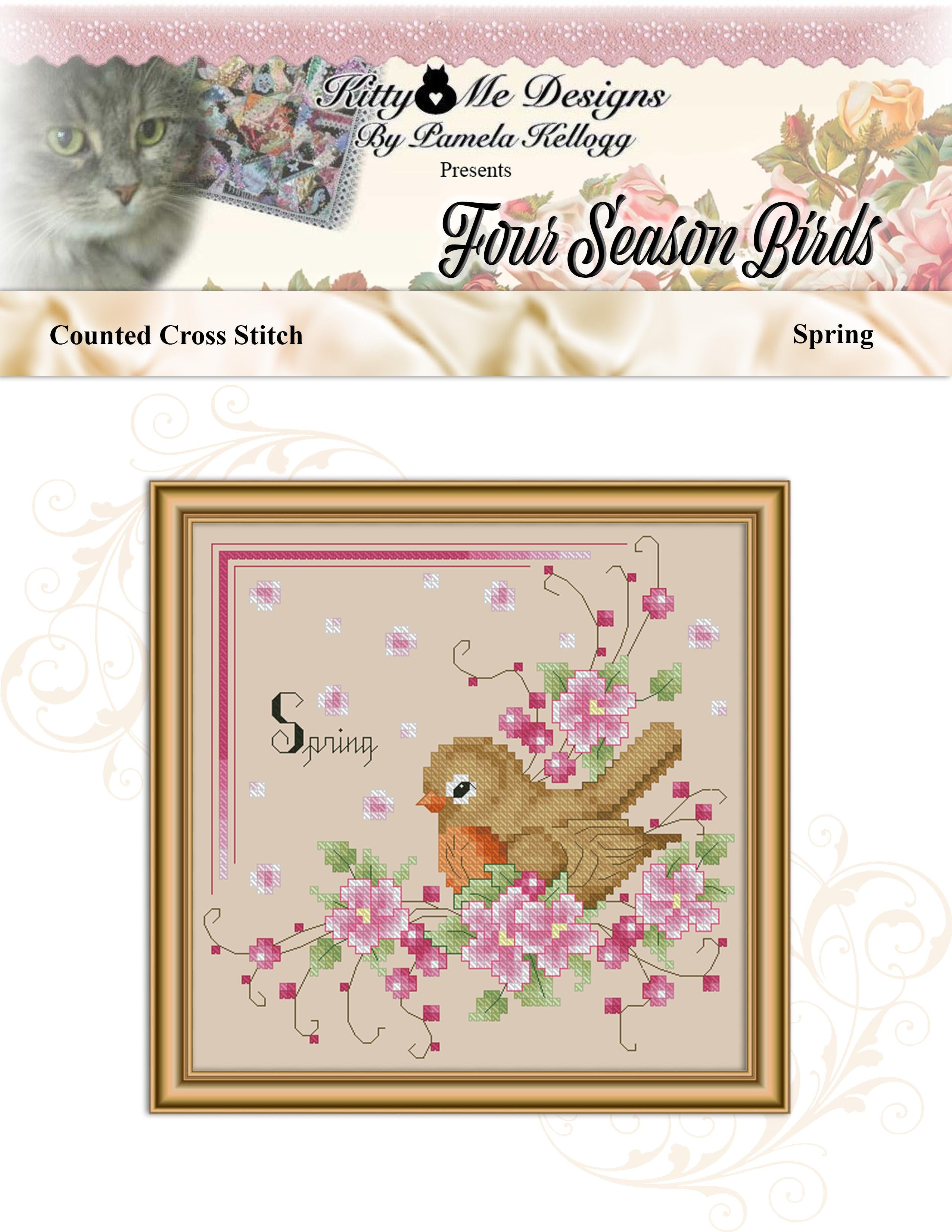 Spring Four Seasons Birds by Kitty and Me Designs