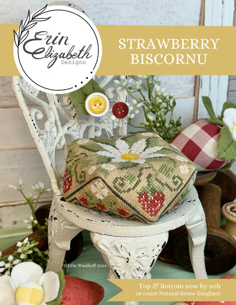 Strawberry Biscornu by Erin Elizabeth Designs