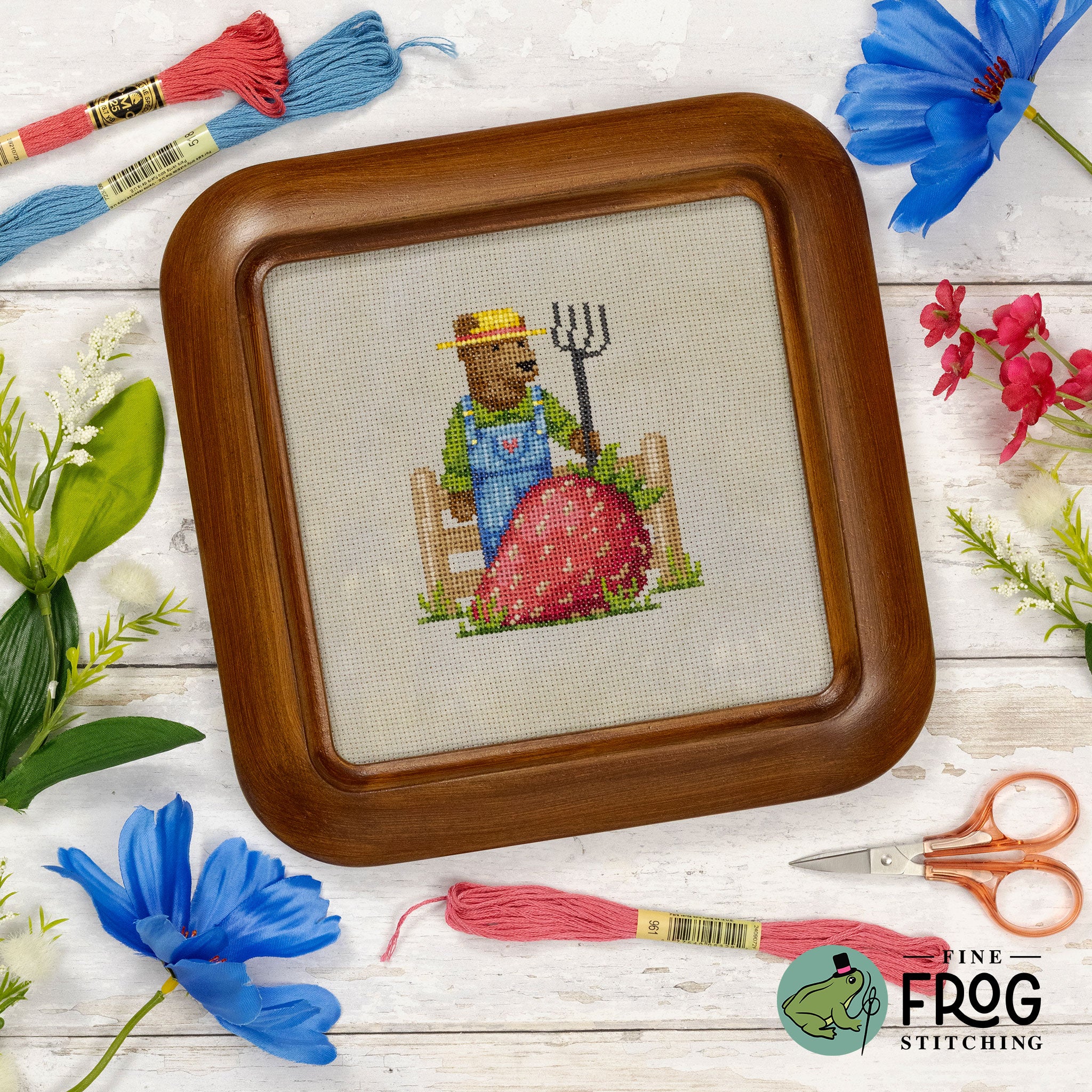 Strawberry Farmer - Fine Frog Stitching - Preorder - BeStitchMe