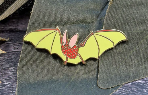 Strawberry Bat Needle Minder by The Stitch Crypt - Preorder