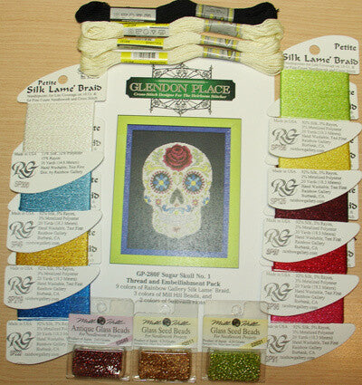 Sugar Skull No. 1 Thread and Embellishment Pack