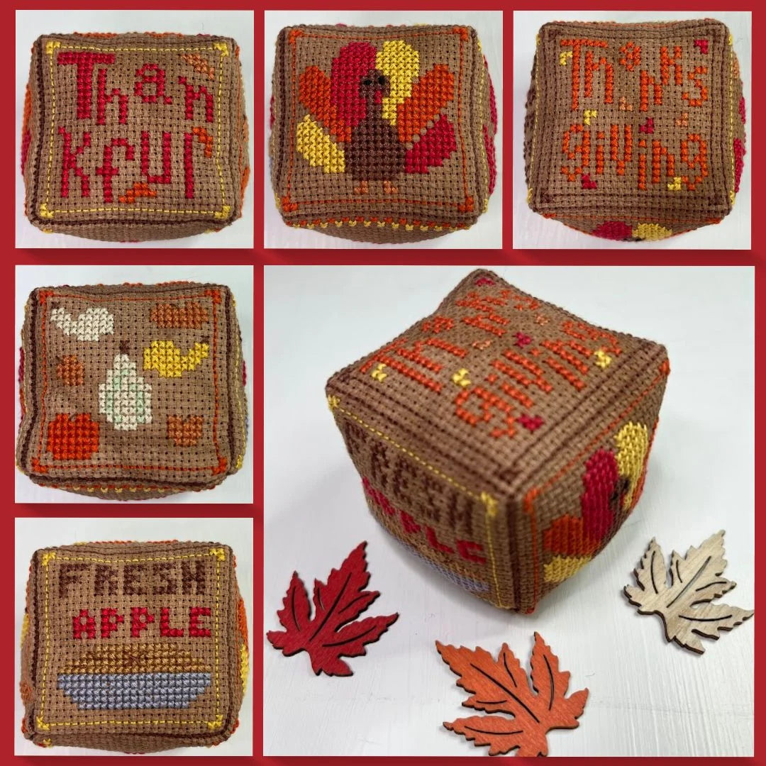 Thanksgiving Small Cube Series by Ladybug Stitches - Preorder