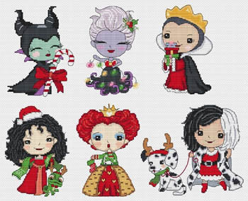 The Princesses of Evil Celebrate Christmas by Les petites croix de Lucie