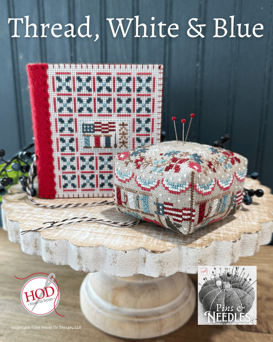 Thread, White & Blue by Hands on Design