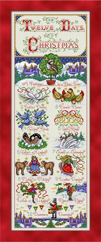 Twelve Days of Christmas Banner by Joan Elliott Designs