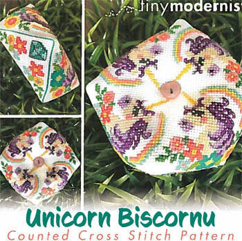 Unicorn Biscornu by Tiny Modernist