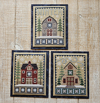 Winter Barn Trio by Waxing Moon Designs