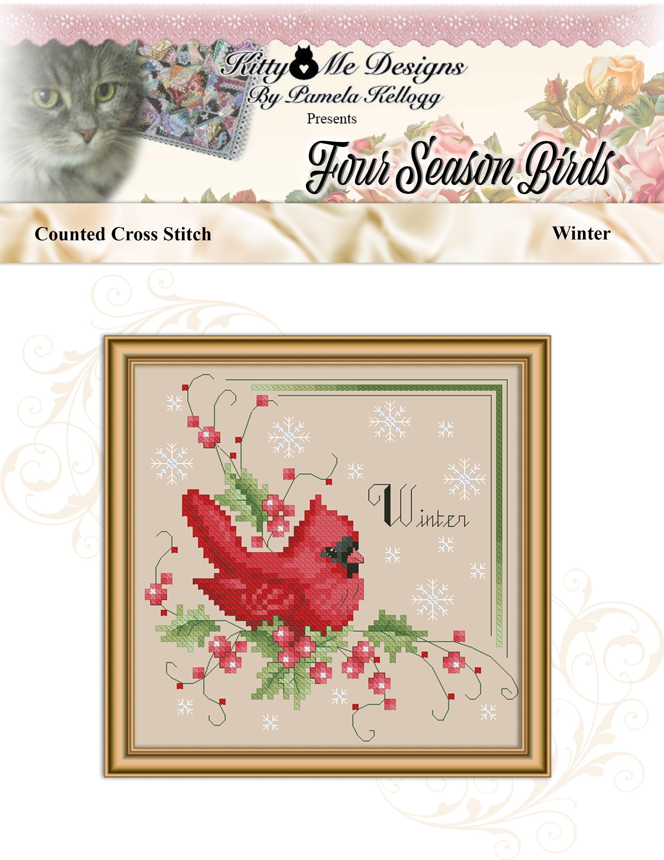 Winter Four Seasons Birds by Kitty and Me Designs