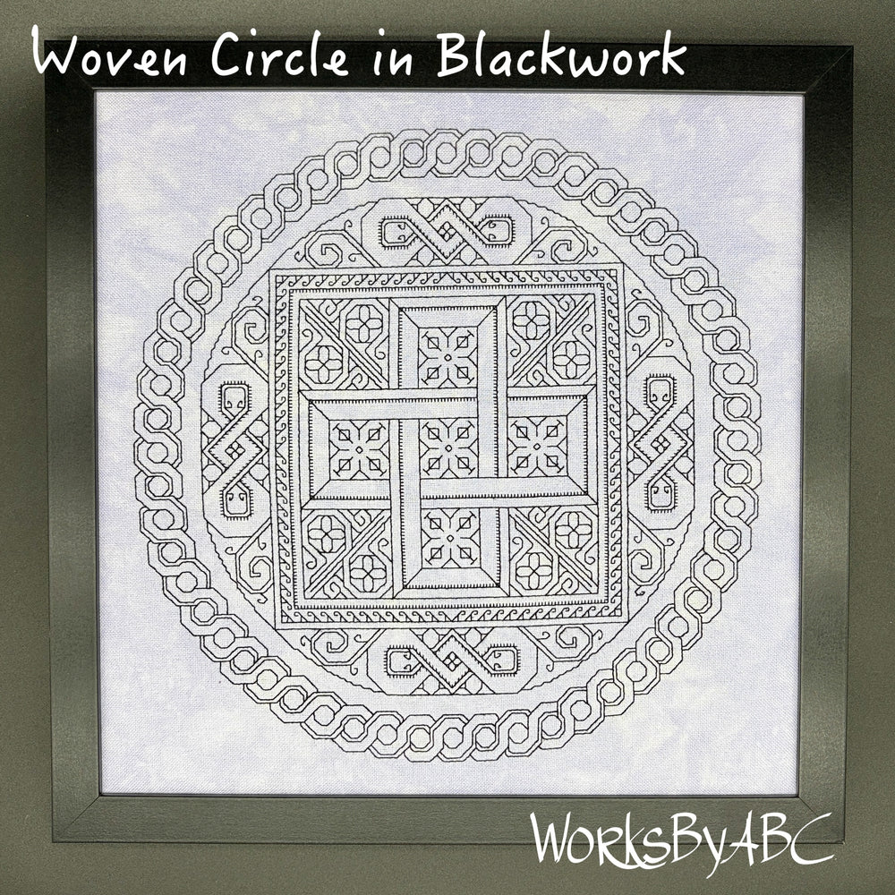 Woven Circle in Blackwork by WorksByABC - Preorder