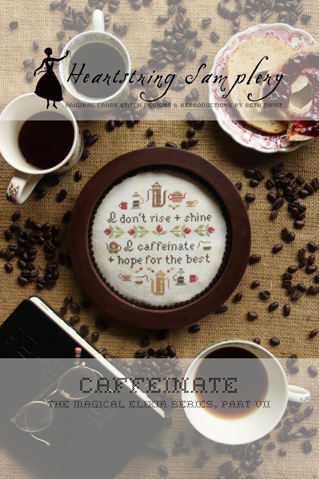 Caffeinate - Heartstring Samplery - Preorder - BeStitchMe