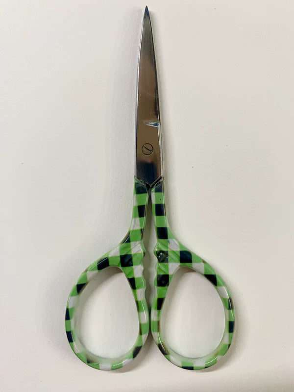 Green Gingham Dinky Dyes Scissors