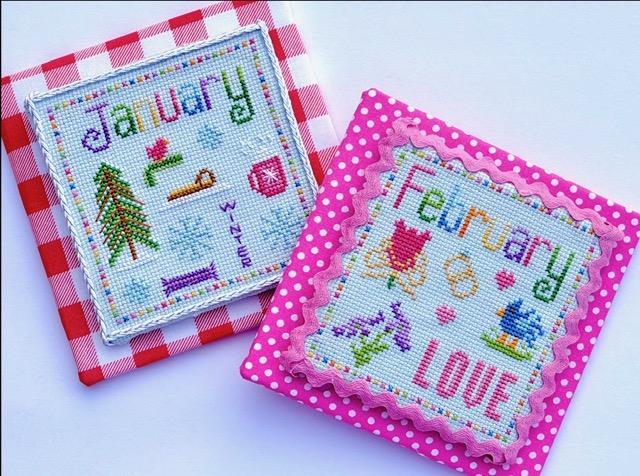 January and February: A Year in Little Stitches by Pickle Barrel Designs