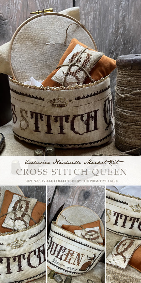 Cross Stitch Queen Basket by The Primitive Hare