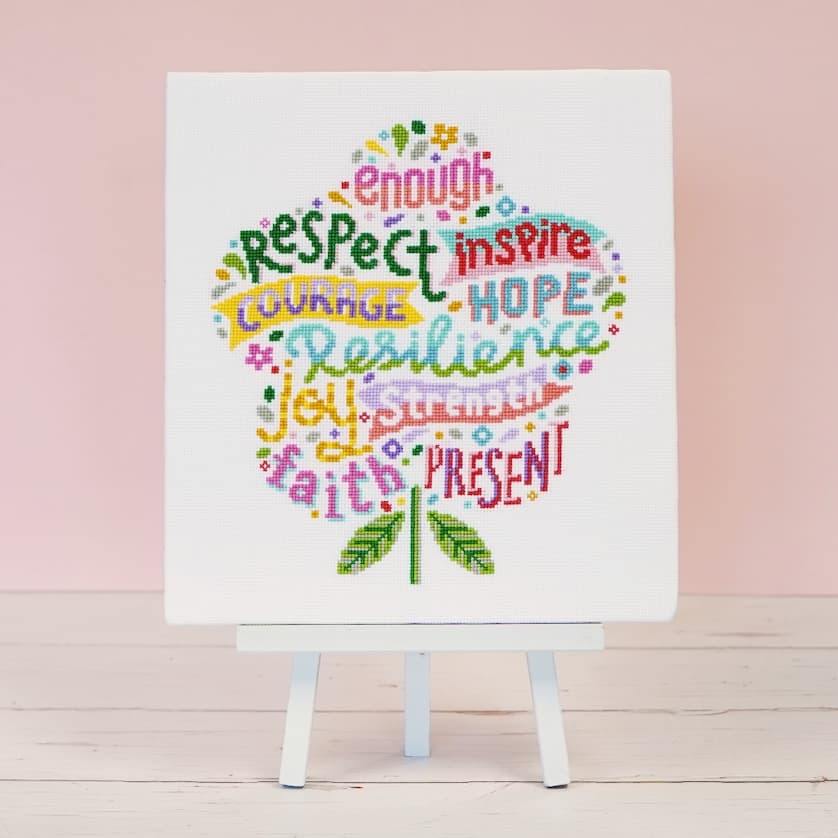 Positivity Blooms - Caterpillar Cross Stitch - Preorder - BeStitchMe