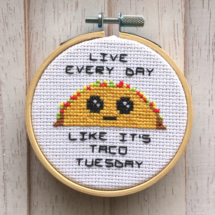 Taco Tuesday Cross Stitch Kit by Spot Colors