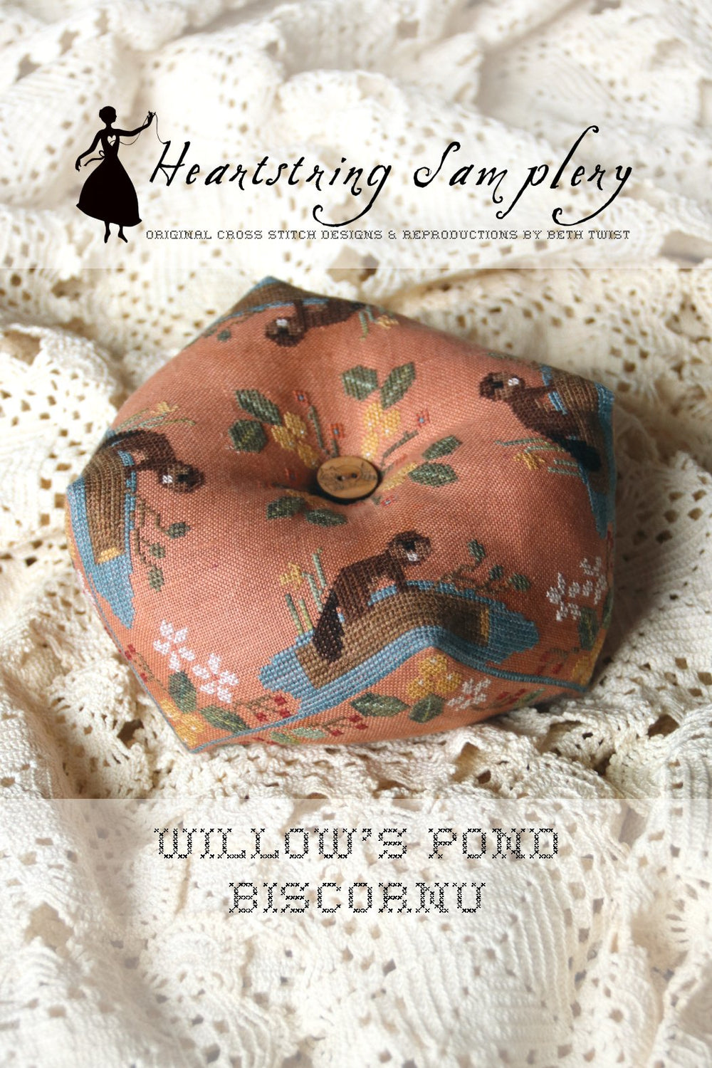 Willow's Pond Biscornu - Heartstring Samplery - Preorder - BeStitchMe