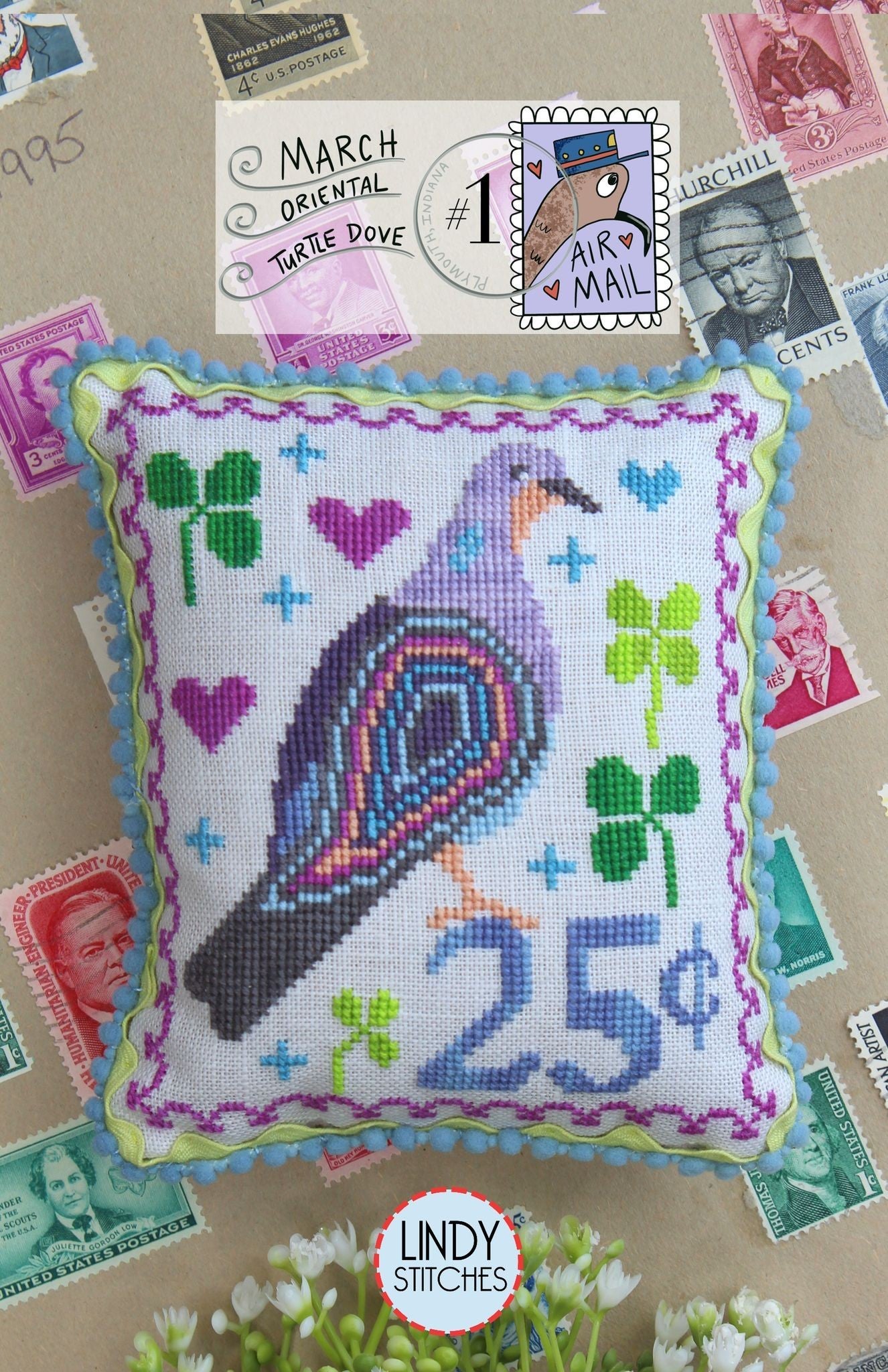 Air Mail March - Oriental Turtle Dove  by Lindy Stitches