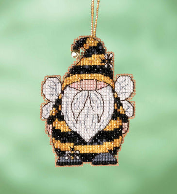 Bee Gnome Beaded Cross Stitch Kit by Mill Hill