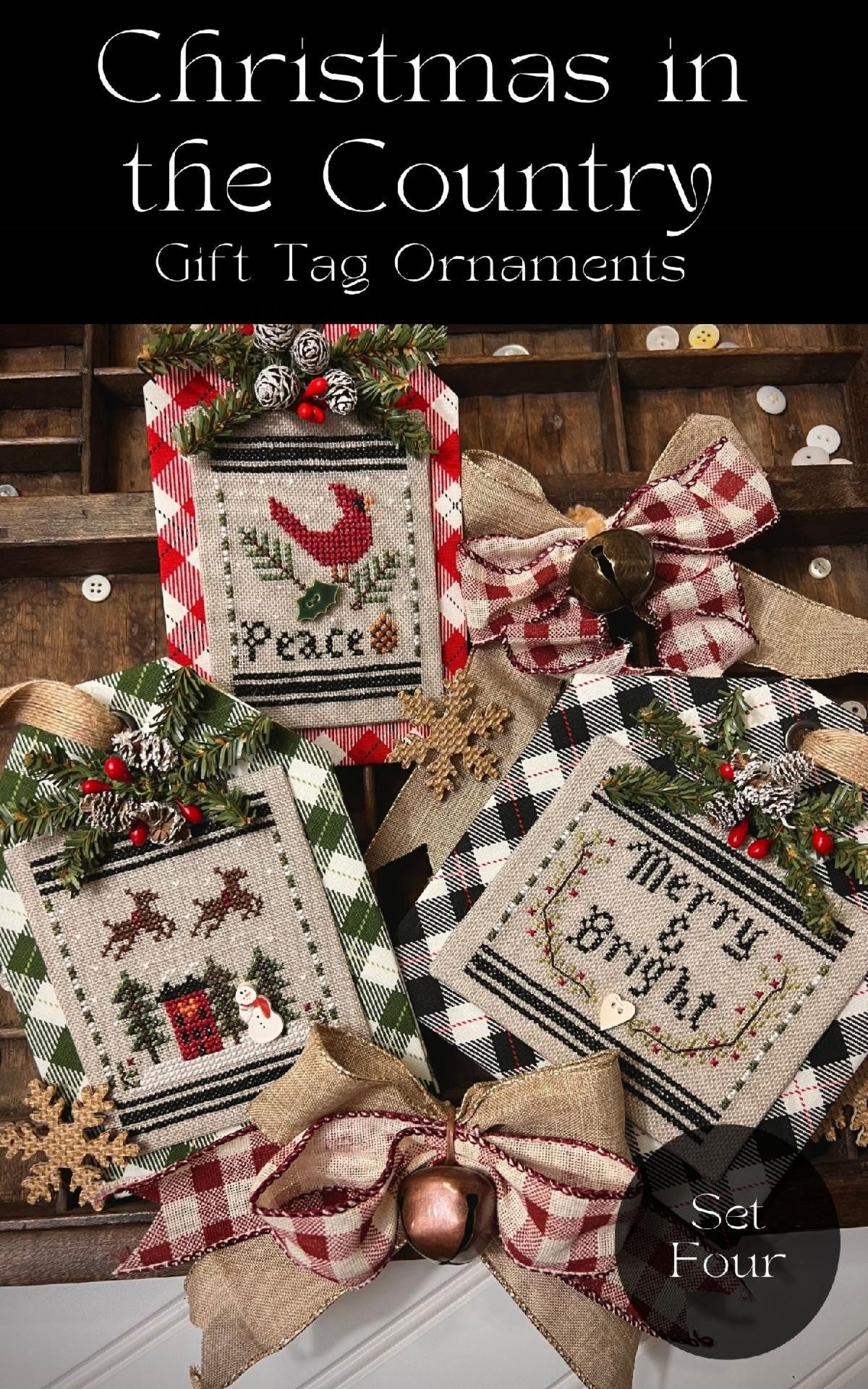 Christmas In The Country Set 4 by Annie Beez Folk Art