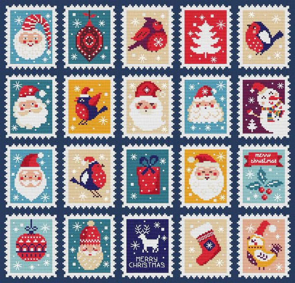 Christmas Stamps by Artmishka Cross Stitch