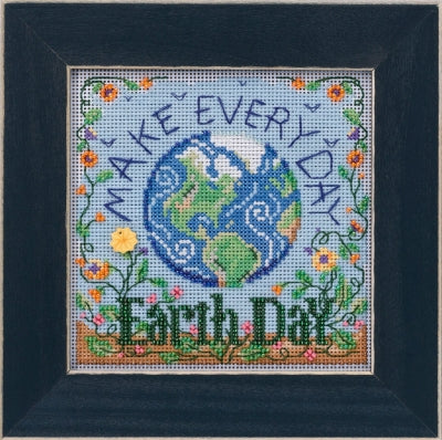 Earth Day Beaded Cross Stitch Kit by Mill HIll