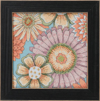 Floral Blue1 Beaded Mill Hill Kit