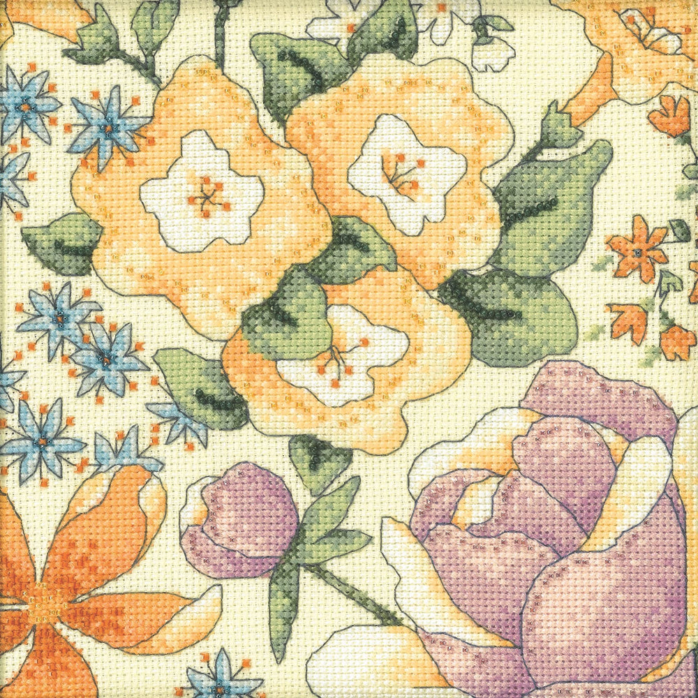 Floral Yellow 1 Beaded Cross Stitch Kit by Mill Hill