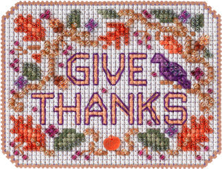 Give Thanks Beaded Cross Stitch Kit by Mill Hill