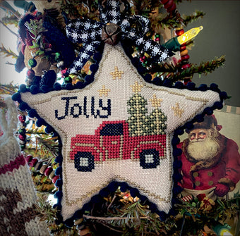 Jolly Truck Star Ornament by Teresa Kogut