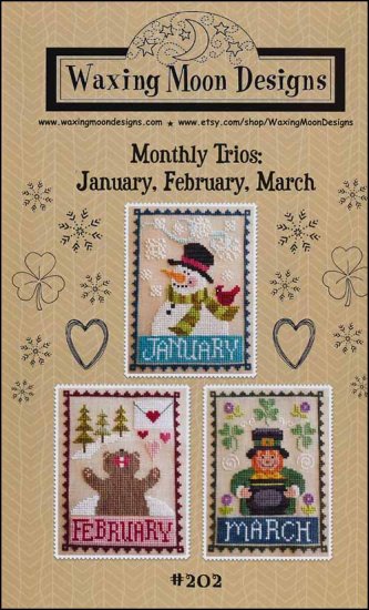 Monthly Trios January, February, March by Waxing Moon Designs