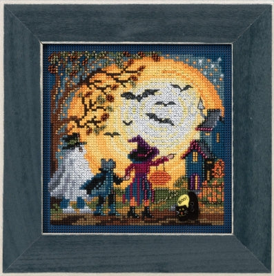 Moonlit Treaters Beaded Cross Stitch Kit by Mill Hill