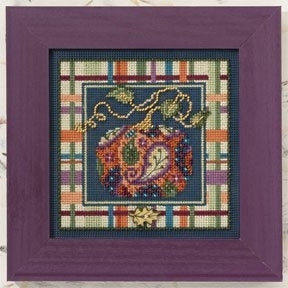 Paisley Pumpkin Beaded Cross Stitch Kit by Mill HIll