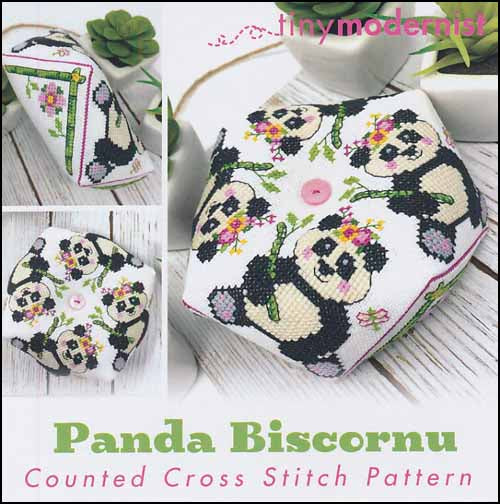 Panda Biscornu by tiny modernist