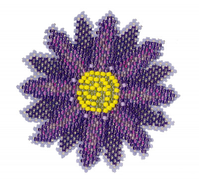 Purple Flower Beaded Cross Stitch Kit by Mill Hill