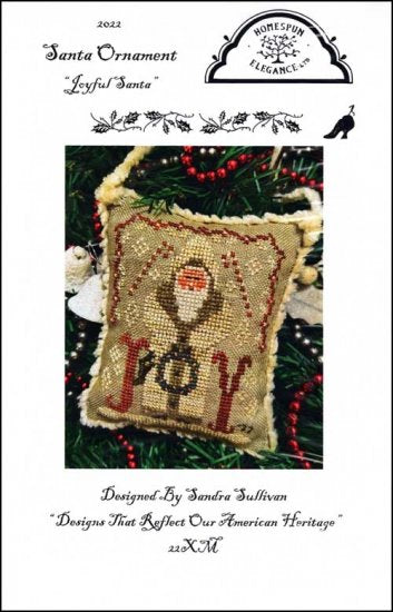 Santa Ornament Joyful Santa by Homespun Elegance