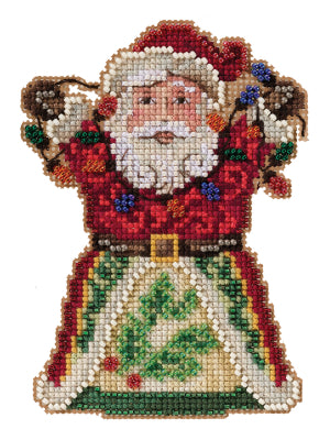 Santa With Lights Beaded Cross Stitch Kit by Mill Hill