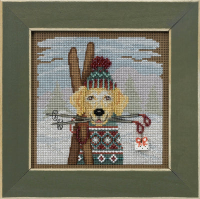 Ski Dog Beaded Cross Stitch Kit by Mill Hill