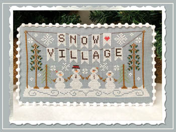 Snow Village: Snow Village Banner by Country Cottage Needleworks