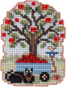Apple Harvest Beaded Cross Stitch Kit by Mill Hill