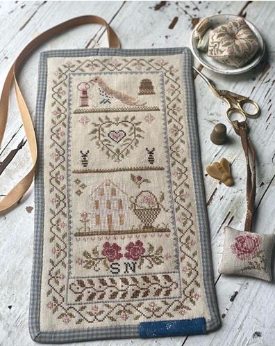 Bees & Birds Sewing Roll Biscornu & Fob by Stacy Nash Designs